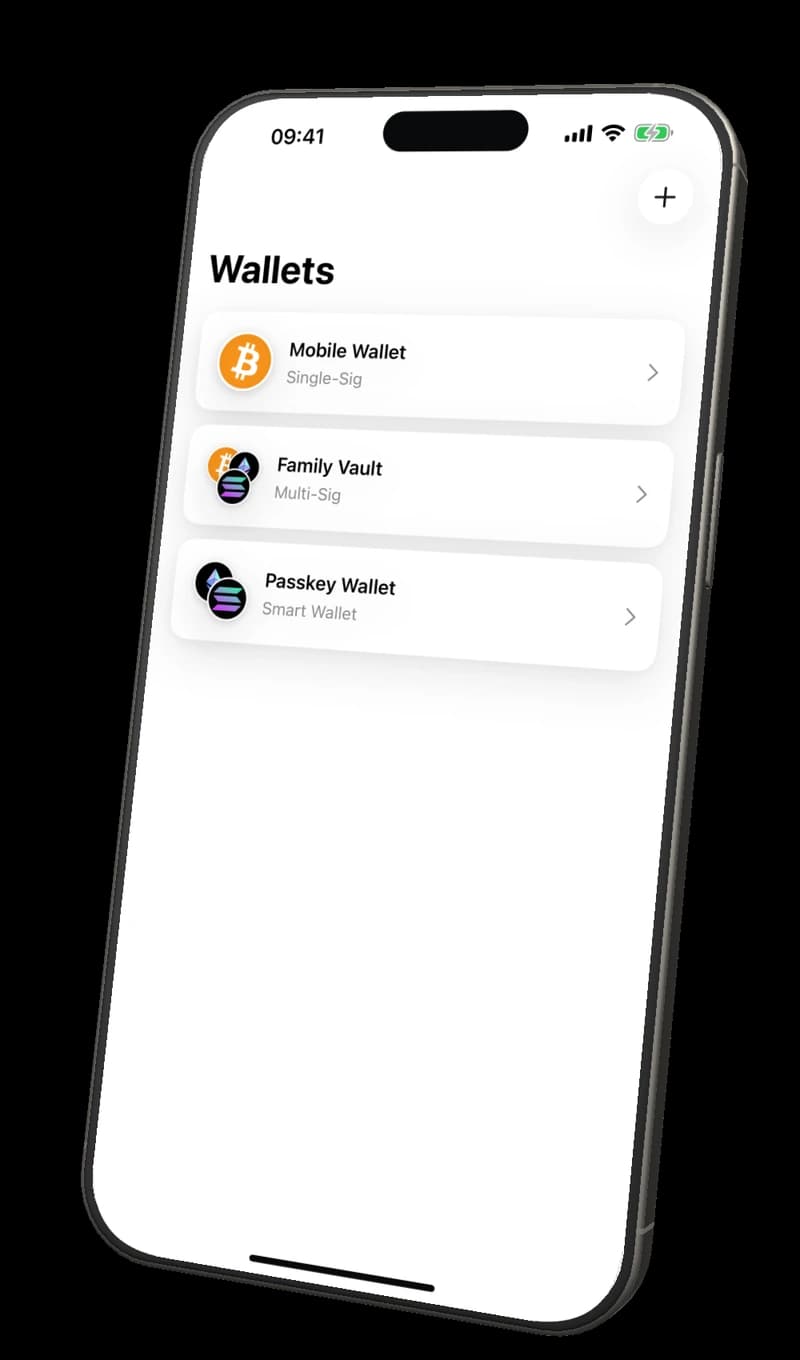 Better Custody wallet overview with Mobile Wallet, Family Vault, and Passkey Wallet